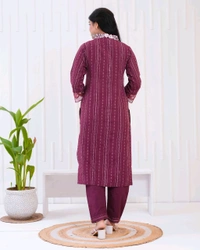 KDJ 5362  new Kadhi Kurta duptta with pant set - Night Shadz, L-40