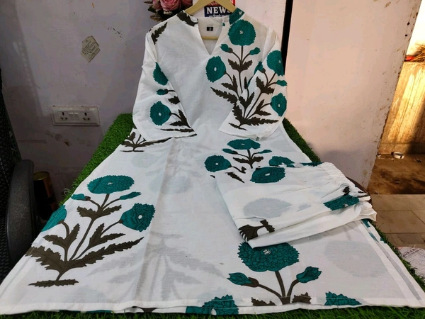 SF2 5364 🌹 *NEW  Beautiful *cotton co-ords sets, stylish beautiful  print  Side Pocket   - L-40, Japanese Laurel