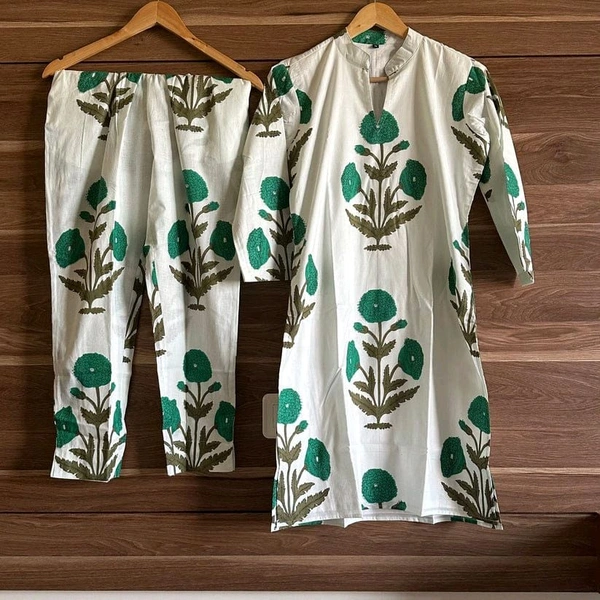 SF2 5364 🌹 *NEW  Beautiful *cotton co-ords sets, stylish beautiful  print  Side Pocket   - XL-42, Japanese Laurel