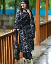 KF3 5367  Heavy Reyon and Heavy  Gotta  wark  Kurti with Pant Dupatta  - L-40