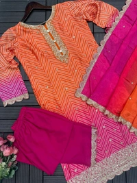 SF3 5367 HAVY CHINON WEAR TOP AND PLAZZO. WITH FANCY DUPPATA AND EMBROIDERY  - Web Orange, M-38