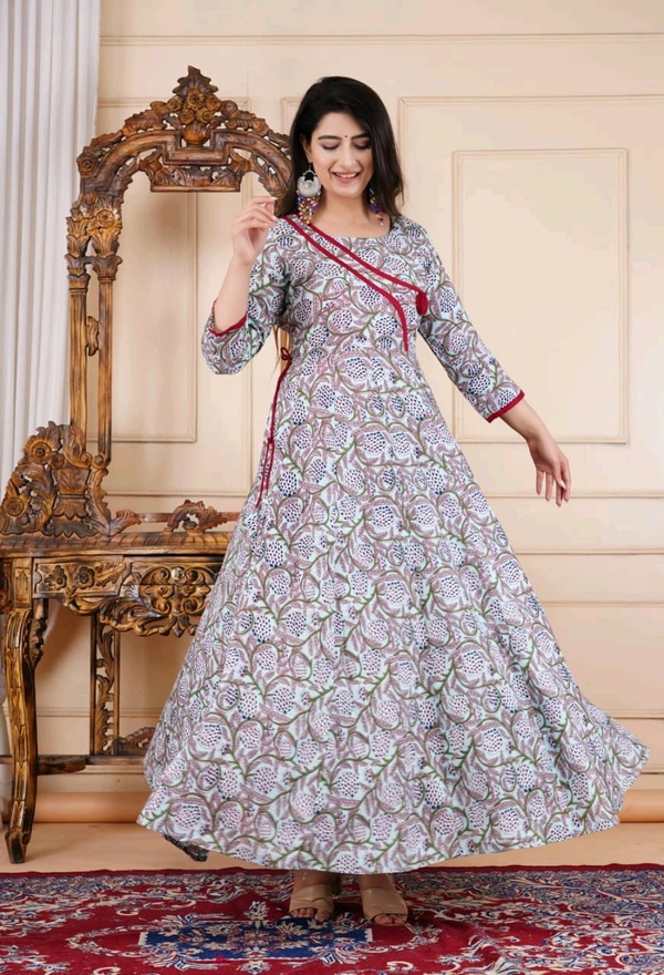 SF2 5368 *News Beautiful Reyon  printed Gown dress  - L-40