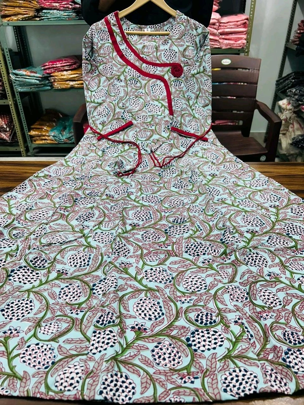 SF2 5368 *News Beautiful Reyon  printed Gown dress  - XL-42