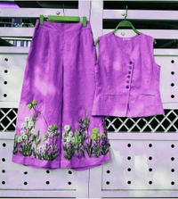 KD18 5371 Trending Beautiful Cotton  Cord Set - Electric Violet, L-40