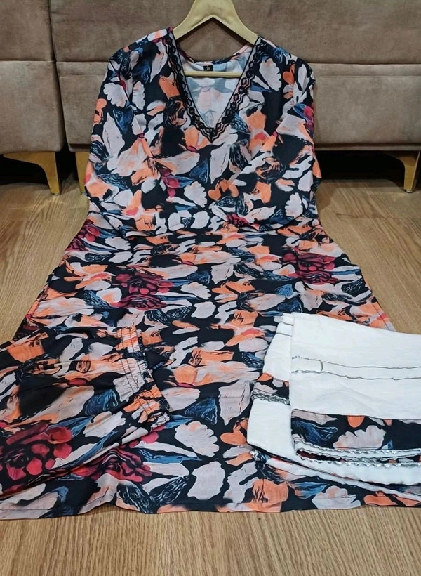 SF2  5374   *cotton *Kurti-Maslen digital prin  KURTI PANT Dupatta  - 2XL-44