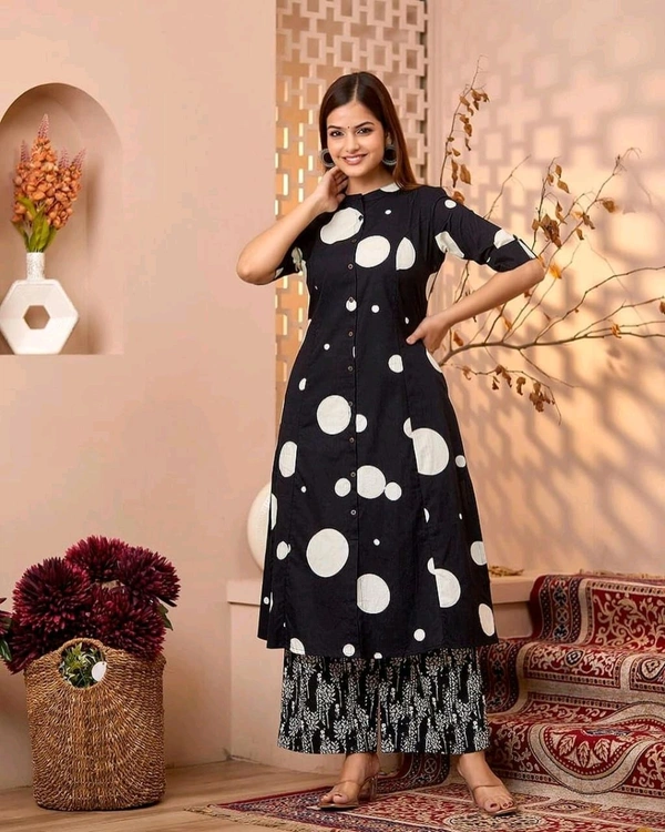 SF2 5377 New launch cotton  Designer Co-erd set in *Aline kurti pattern paired with Ankle length pant - XL-42
