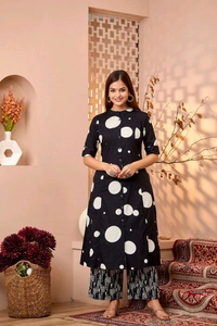 SF2 5377 New launch cotton  Designer Co-erd set in *Aline kurti pattern paired with Ankle length pant - XL-42
