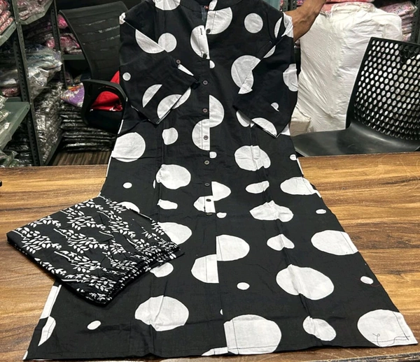 SF2 5377 New launch cotton  Designer Co-erd set in *Aline kurti pattern paired with Ankle length pant - XL-42
