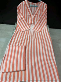 SF2 5379  Lovely bright color For  lightweight dress  Rayon A-Line stripe printed kurti With Pant  - Pink Lace, M-38