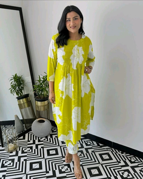 SF4 5394  Beautiful Cottan  kurti pent Design for Gorgeous   - Yellow, 3XL-46