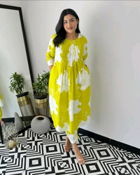 SF4 5394  Beautiful Cottan  kurti pent Design for Gorgeous   - Yellow, 3XL-46