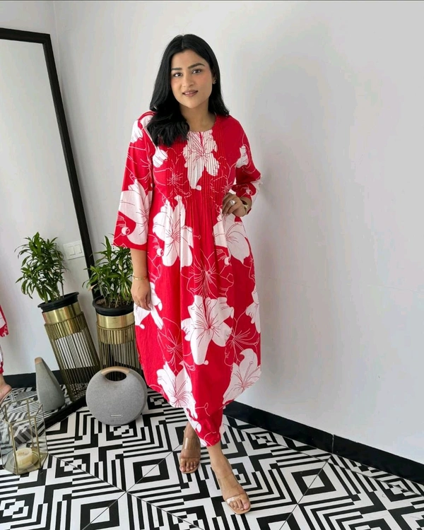 SF4 5394  Beautiful Cottan  kurti pent Design for Gorgeous   - Red, M-38
