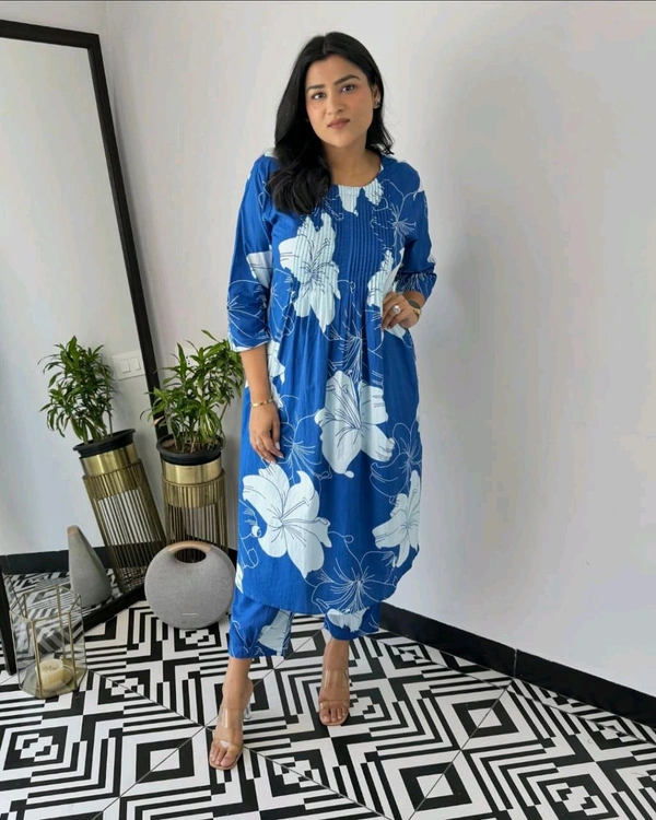 SF4 5394  Beautiful Cottan  kurti pent Design for Gorgeous   - Blue, 3XL-46