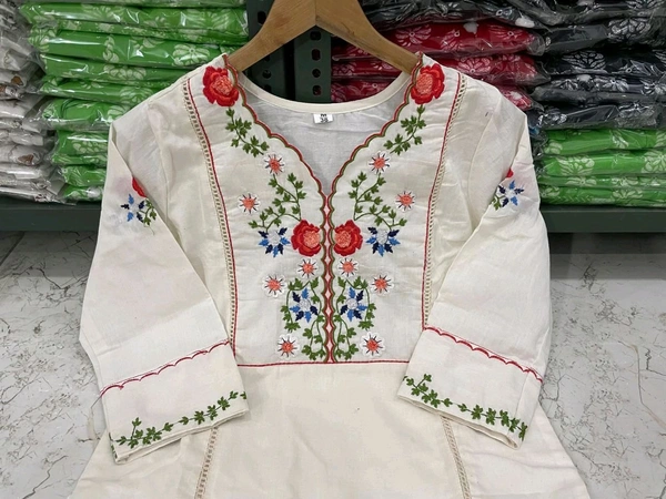SF2 5396  NEW COTTON  KURTA SET  hand*Work: Embroidery and Aari work* - L-40