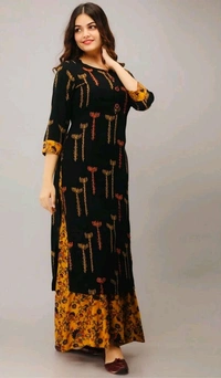 SF2 5399 Reyon  print kurti with sharara set. - L-40