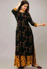 SF2 5399 Reyon  print kurti with sharara set. - XL-42