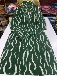 SF2 5400 DISIGNER CORD- SET  beautifully decorated with hand embroidery weaving PREMIUM COTTON WITH MIRROR WORK  - Green, L-40