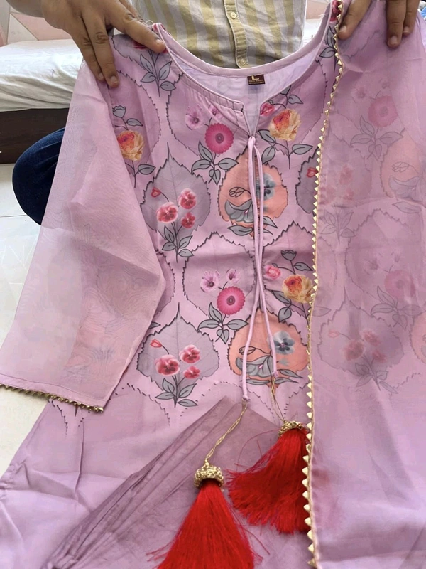 SF3 5401 *NEW ORGENZA SUIT SET  beautifully decorated -HEAVY ORGANZA WITH DIGITAL PRINT - L-40