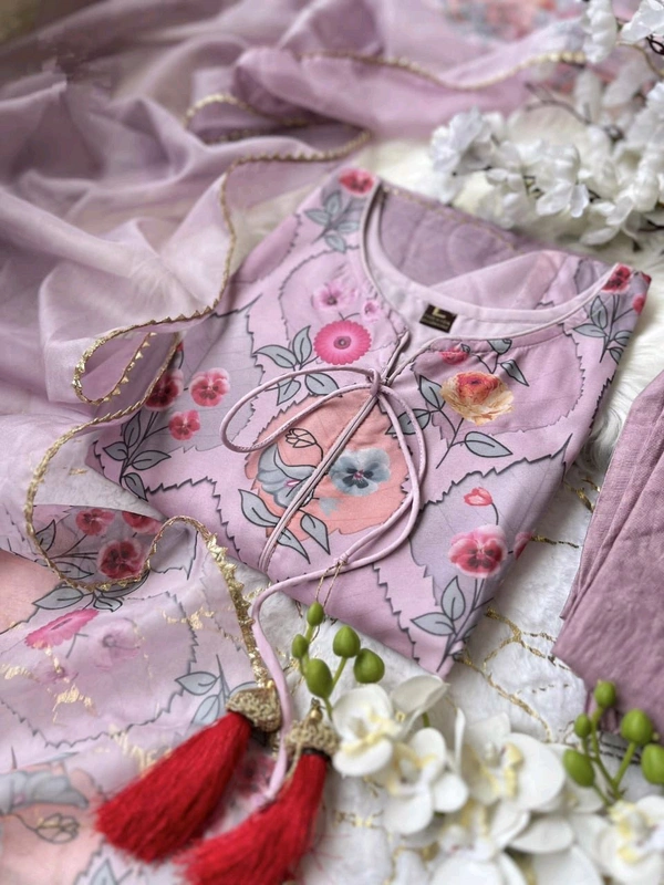 SF3 5401 *NEW ORGENZA SUIT SET  beautifully decorated -HEAVY ORGANZA WITH DIGITAL PRINT - L-40