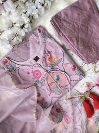 SF3 5401 *NEW ORGENZA SUIT SET  beautifully decorated -HEAVY ORGANZA WITH DIGITAL PRINT - L-40