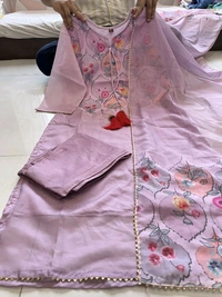 SF3 5401 *NEW ORGENZA SUIT SET  beautifully decorated -HEAVY ORGANZA WITH DIGITAL PRINT - 2XL-44