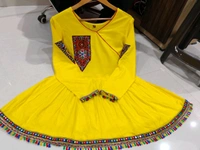 SF2 5406  Premium Rayon Designer Top and Dhoti Set in Embroidery work and Less   - Yellow, M-38