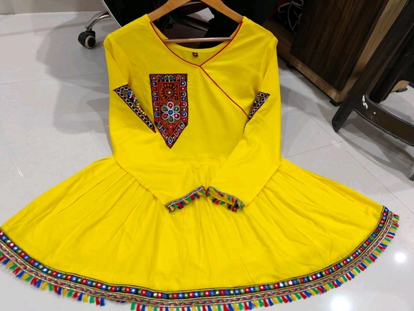SF2 5406  Premium Rayon Designer Top and Dhoti Set in Embroidery work and Less   - Yellow, M-38