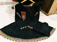 SF2 5406  Premium Rayon Designer Top and Dhoti Set in Embroidery work and Less   - Black, XL-42