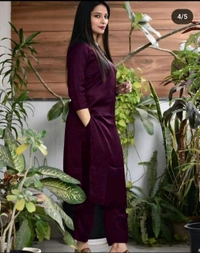 SF2 5413  REYON  KURTA SET WITH SADE POCKET - Purple Wine, M-38
