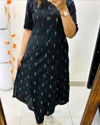 SF2  5420  Amazing cotton cord set  procin print  stylish look  - Black, 2XL-44