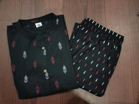 SF2  5420  Amazing cotton cord set  procin print  stylish look  - Black, 2XL-44