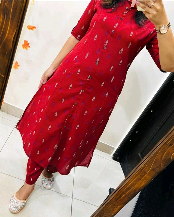 SF2  5420  Amazing cotton cord set  procin print  stylish look  - Red, XL-42