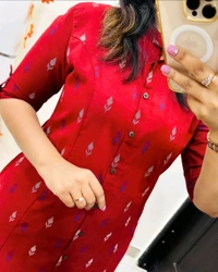 SF2  5420  Amazing cotton cord set  procin print  stylish look  - Red, XL-42