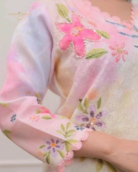 SF3 5421 HEVAY SHIFLI FABRIC DIGITAL PRINTING HAND WORK  KHATLI SUIT SET  - M-38