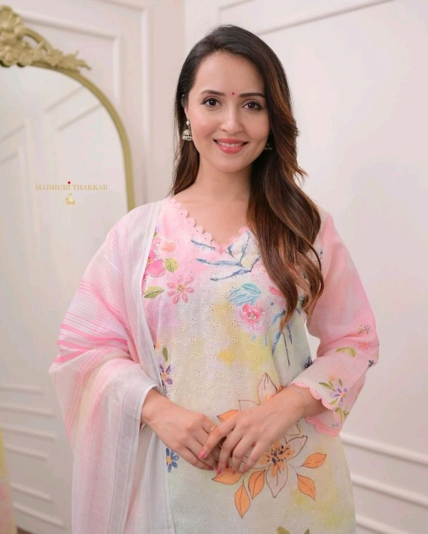 SF3 5421 HEVAY SHIFLI FABRIC DIGITAL PRINTING HAND WORK  KHATLI SUIT SET  - XL-42