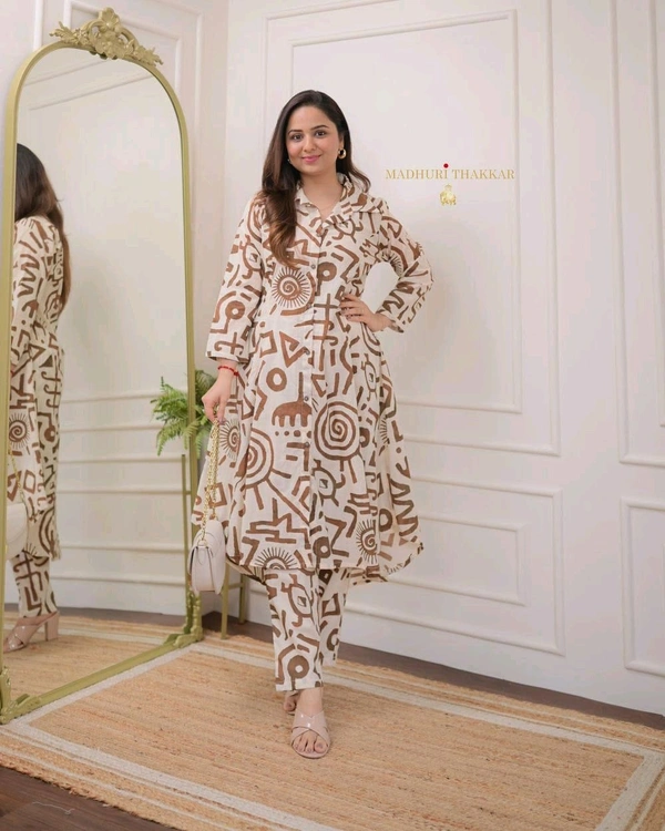 SF2 5424 Cotton of vibrant and pastel Kurta and playful prints Pant  - XL-42