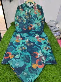 SF3 5447  Beautiful kurti pent  Design for Gorgeous ladies Muslin kurti pent set digital print - L-40