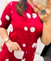SF2 5449 Premium  cotton kurti Pent set  designer Co-erd set in Aline pattern   - Red, M-38