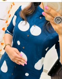 SF2 5449 Premium  cotton kurti Pent set  designer Co-erd set in Aline pattern   - Blue, M-38