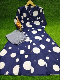 SF2 5449 Premium  cotton kurti Pent set  designer Co-erd set in Aline pattern   - Blue, M-38