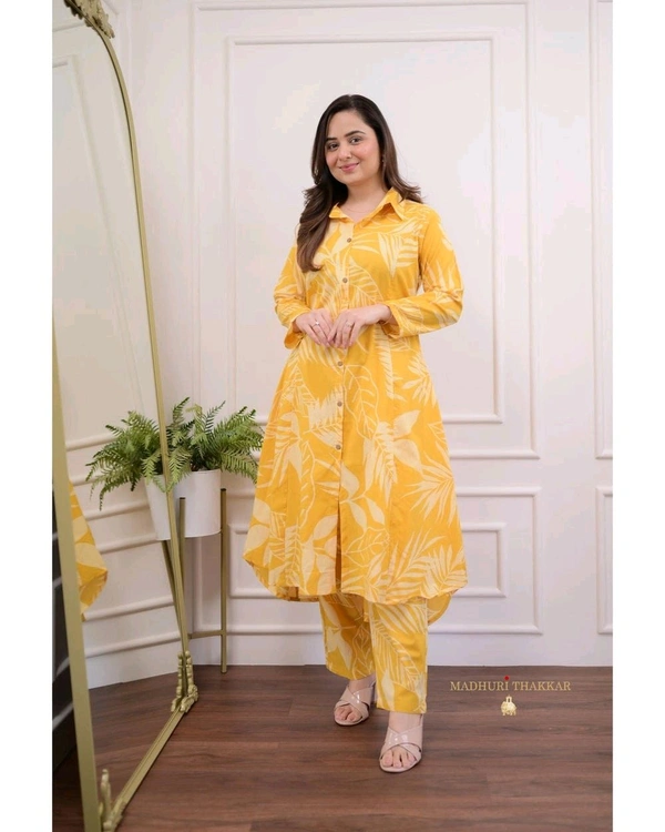 SF2  5461 A Beautiful cotton co-ord set that's perfect for work   - M-38, Yellow