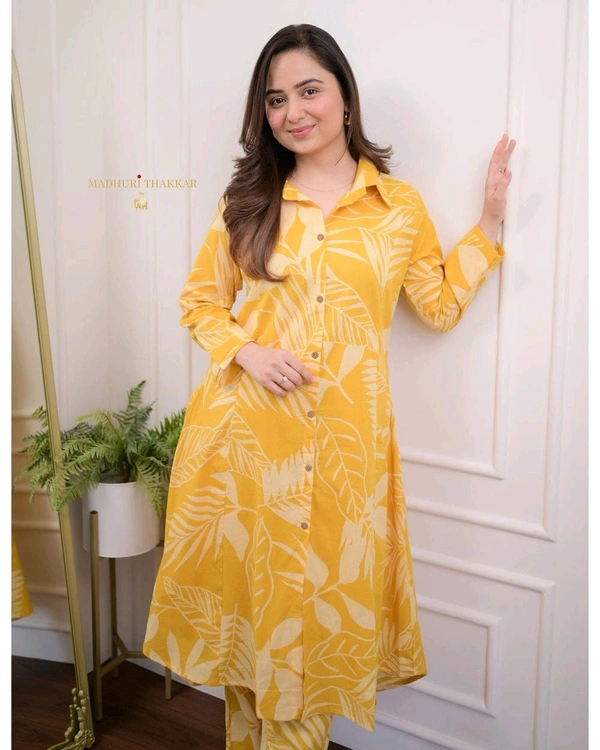 SF2  5461 A Beautiful cotton co-ord set that's perfect for work   - M-38, Yellow
