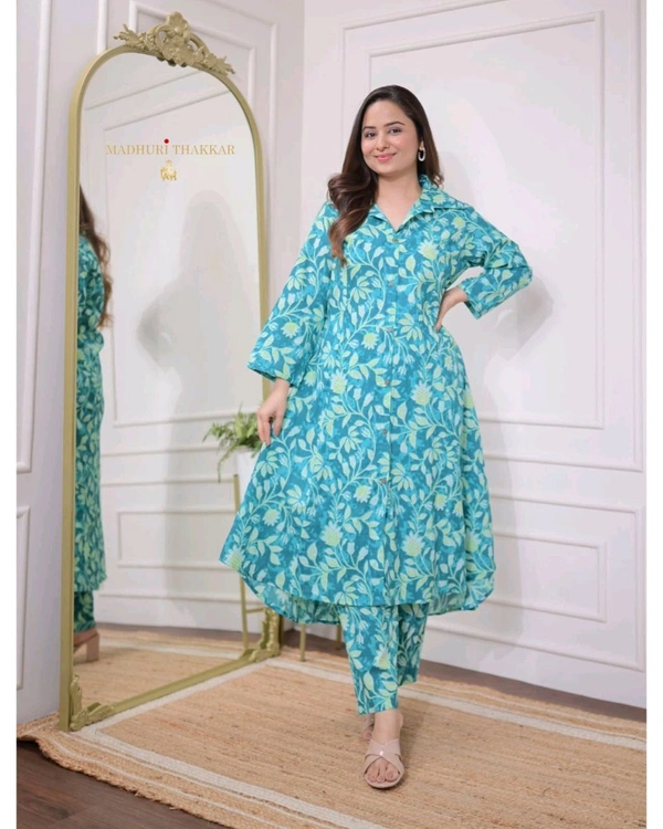 SF2  5461 A Beautiful cotton co-ord set that's perfect for work   - XL-42, Blue