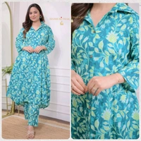 SF2  5461 A Beautiful cotton co-ord set that's perfect for work   - L-40, Blue