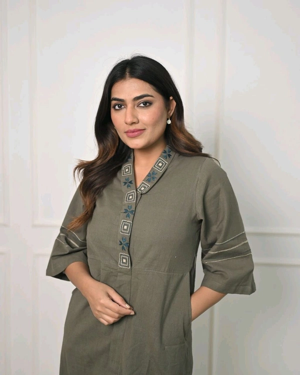 SF3  5464 finest Cotton Slub  and bold shade of CollarCo-Ord set Cotton SlubBoth side pocket - M-38