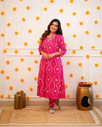 SF2  5466 Heavy Rayon  new Kurta pant sets with beautiful neck hand work   - Pink, M-38