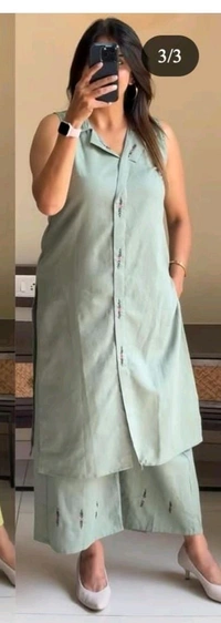 SF2  5470 "Stay cool and stylish  long with our sleeveless Cotton  kurta pant set -  - M-38, Gray