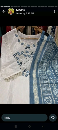 SF3 5471  *Pure fine KATHA COTTON fabric  kurti with pant and dupatta  - M-38