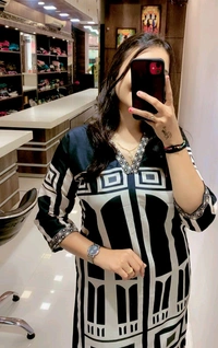 SF2 5472  🆕Trendy wear Charcoal Digital Panel Printed Muslin Silk Kurta and Pant set  - 2XL-44