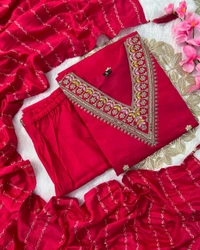 SF2 5474  New Designers Kurti Pent Dupatta Set Beautiful Embroidery With Sequence coding Work**Dupatta  - M-38